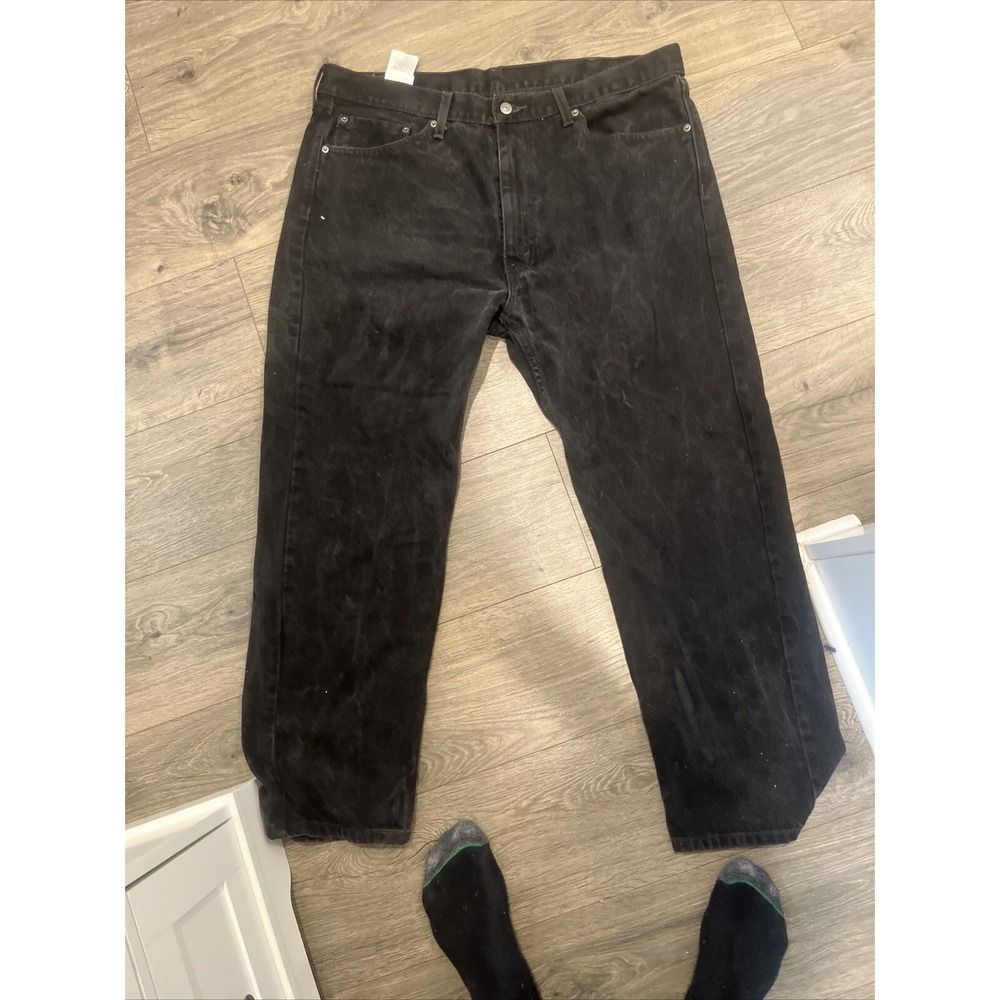 VTG Levi's Mens 505 Black Jeans Regular Fit Straight Size 40x30